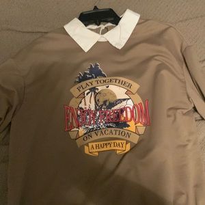 Brown vacation crew neck aesthetic